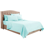 Clara Clark Queen Sheets, 6 Piece Set - Hotel Luxury Sheets For Queen Size Bed, Super Soft Bedding Sheets & Pillowcases, Queen Size Sheets, Aqua Light Blue