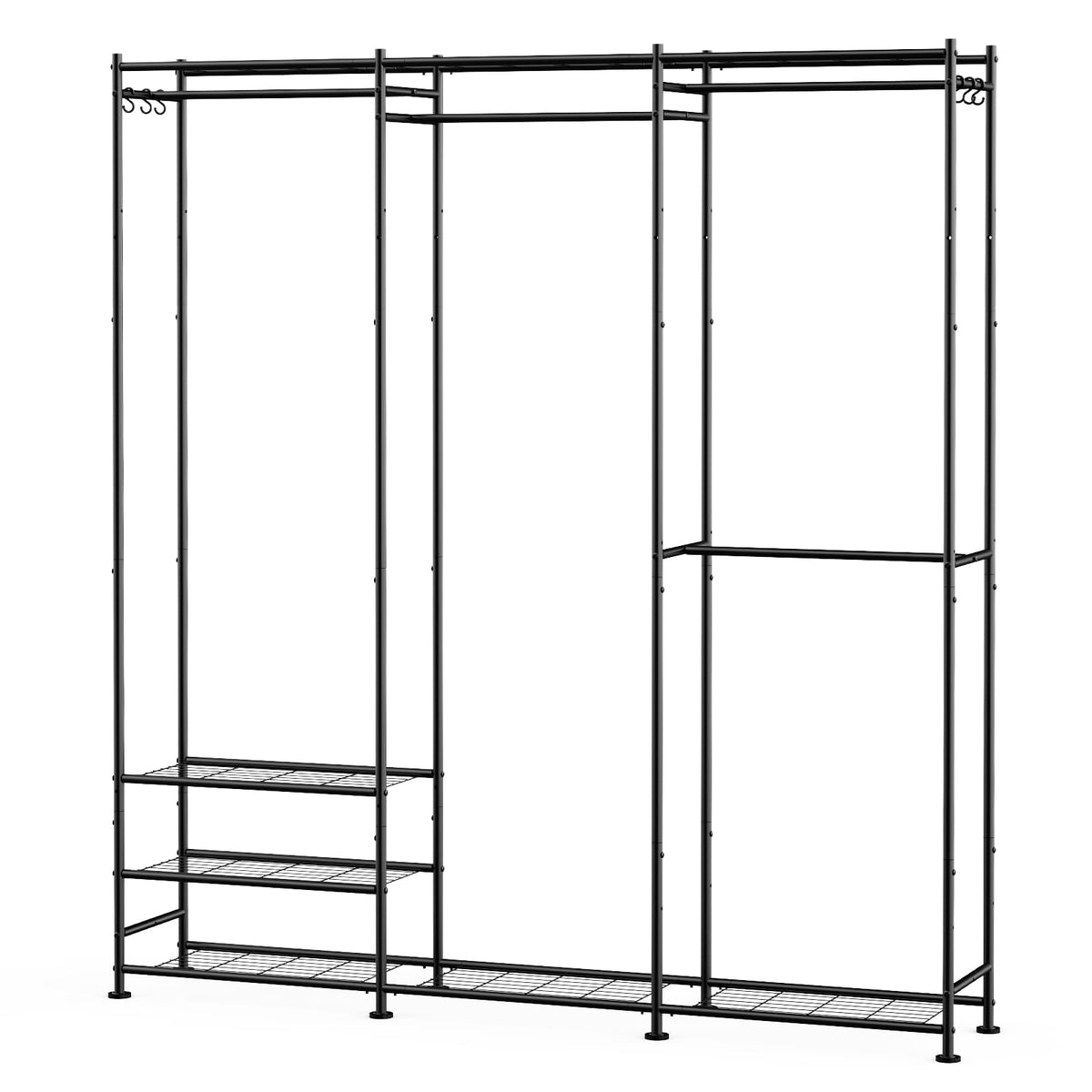 Sakugi Clothes Rack Adjustable Metal Wardrobe Closet, 70.8 x 12.6 x 76.5