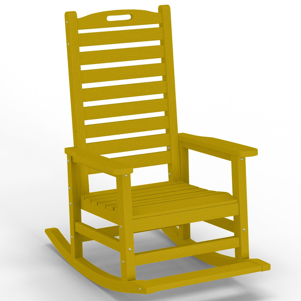 PLUUV Outdoor Rocking Chair with Removable Footboard for Adults, HDPE High Back Patio Rocking Chairs, 330lbs All Weather Porch R