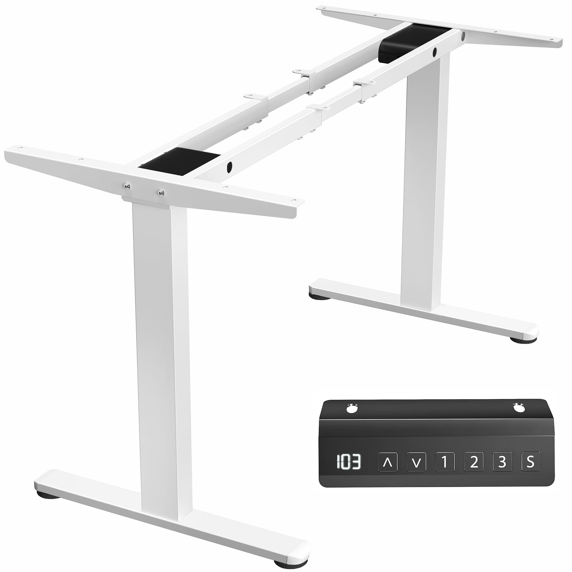 VIVO Dual Motor Electric Standing Desk Frame Workstation, Memory Controller Height Adjustment, 220 lbs Capacity, Frame Only for 