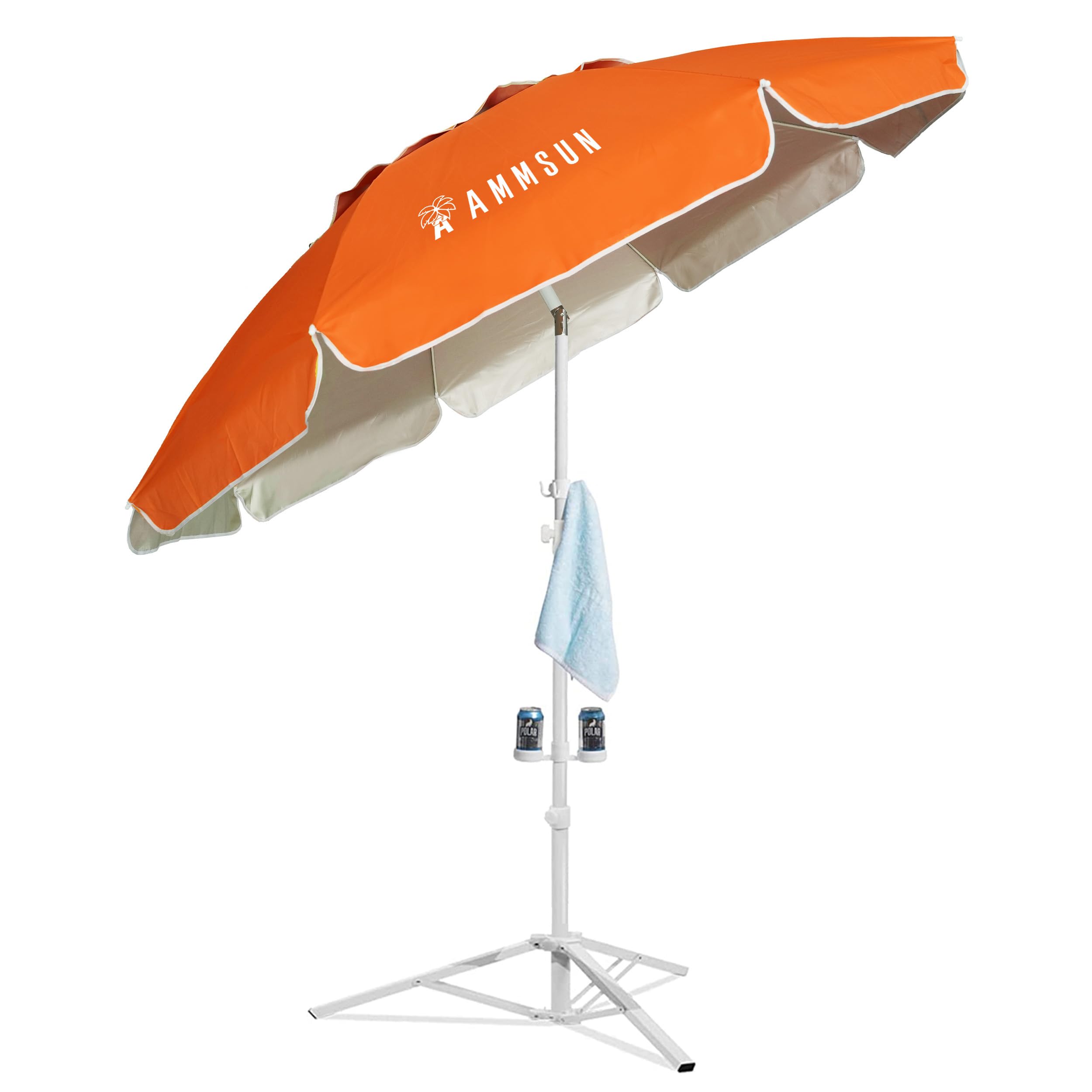 Ammsun Shade Umbrella, Premium Portable Umbrella With Stand, 6.5Ft Lightweight Free Standing Canopy For Sporting Games, Adjustab