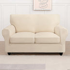 Searchi Stretch Sofa Cover Couch Cover, 3 Pieces Loveseat Slipcover With 2 Separate Cushion Cover, Washable Furniture Protector For Living Room(Loveseat, Silver Beige)