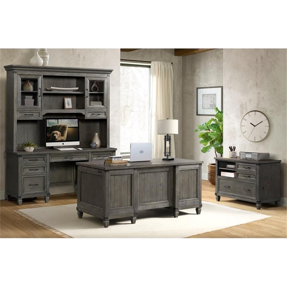 Intercon Foundry Home Office 42" Wide Lateral File Cabinet, Brushed Pewter