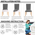 Hzdhclh Grey Chair Covers For Dining Room 4 Pack,Stretch Spandex Chair Slipcovesr Set Of 4,Washable Anti-Dust Chair Seat Cover F