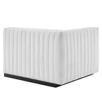 Modway Conjure Modern Channel Tufted Fabric Left-Arm Chair In White