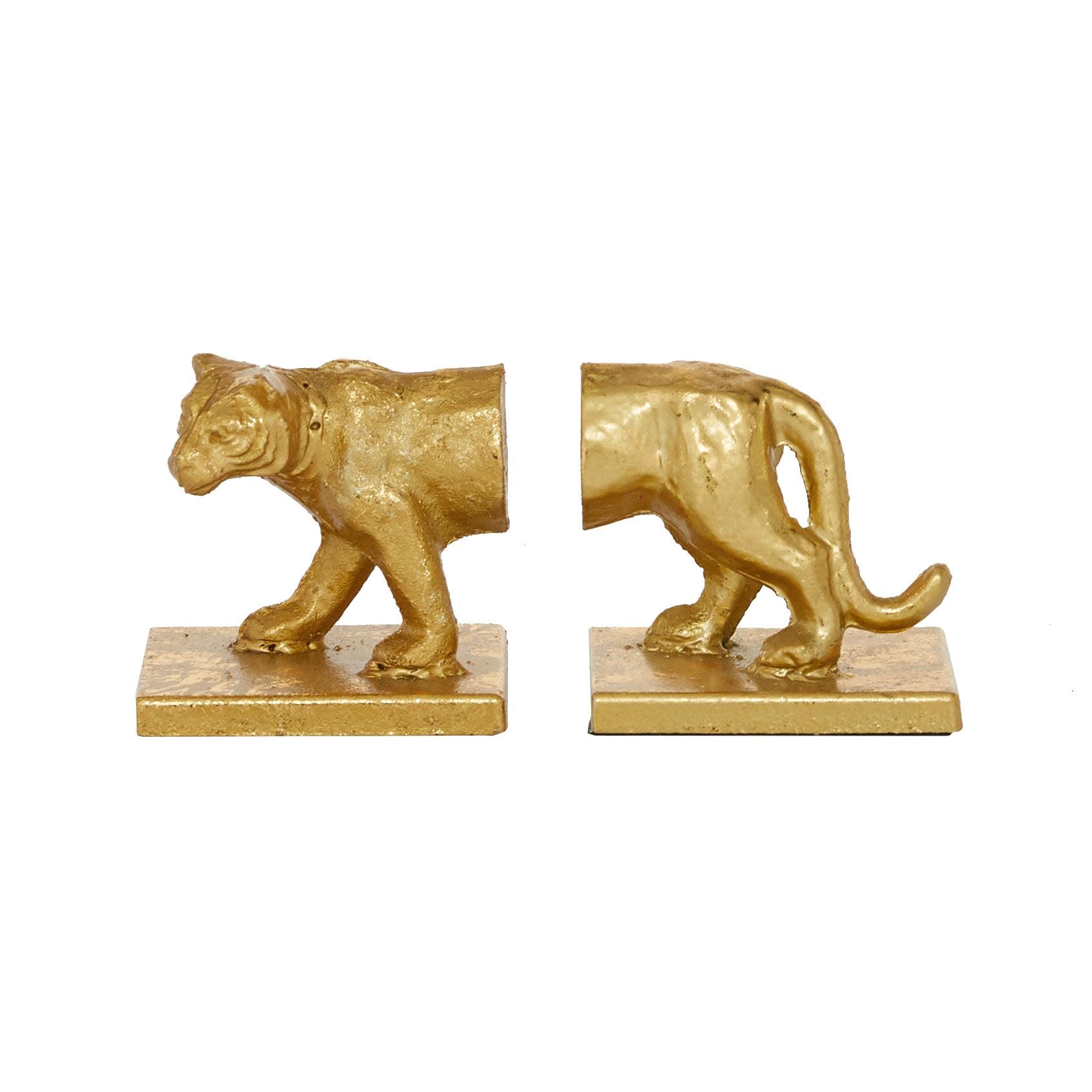 Deco 79 Glam Metal Bookends, 2 Pieces Small Size, Gold