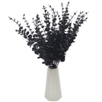 Tinsow 26 Pcs Black Artificial Eucalyptus Stems Faux Halloween Flowers Eucalyptuses Real Touch Leaf Centerpiece Home Decor (26,
