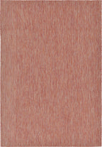 Unique Loom Collection Casual Transitional Solid Heathered Indoor/Outdoor Flatweave Area Rug (7' 1' X 10' Rectangle, Rust Red/B