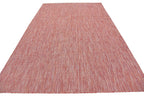 Unique Loom Collection Casual Transitional Solid Heathered Indoor/Outdoor Flatweave Area Rug (6' 1' X 9' Rectangle, Rust Red/Be