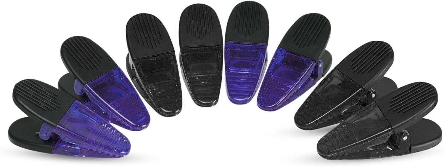 Vip Home Essentials -Thick Plastic Clips With Neodymium Magnet - 3-1/4' Length - Durable Versatile All-Purpose (Smoke Purple)