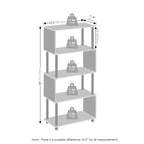 Furinno Reed 5-Tier S-Shaped Bookcase, Bookshelf, Espresso