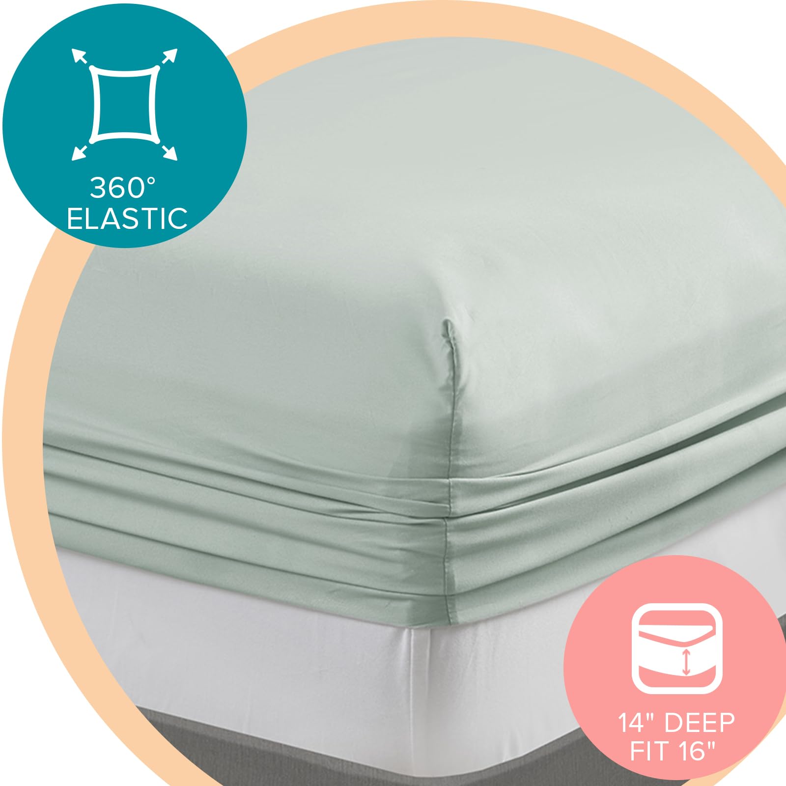 Comfort Spaces Coolmax Moisture Wicking Fitted Sheet Only Super Soft, Fade Resistant, All Elastic Deep Pocket Fits Up To 16' Mattress - Warm Weather Cooling Sheets For Night Sweats, Twin Xl, Aqua