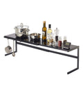 YAMAZAKI home 4481 Expandable Support Rack-Kitchen Storage Shelf Organizer, One Size, Black