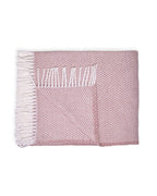HomeRoots Cotton/Acrylic Soft Dusty Rose Links Pattern Throw Blanket