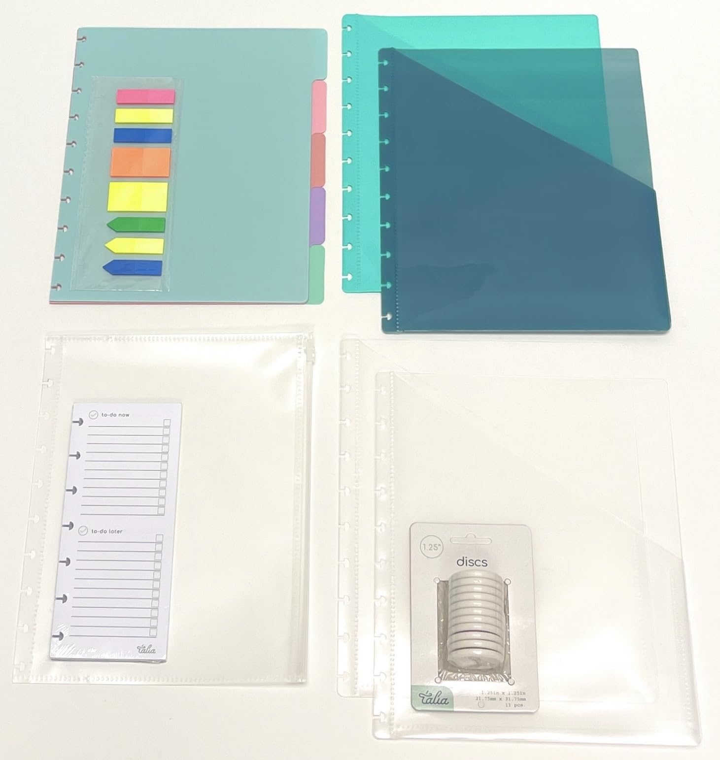 Talia Discbound Notebook Refills (Deluxe Expansion Kit (Pastel Dividers), Midsize (7.5In X 9.75In))