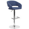 Flash Furniture Erik Comfortable & Stylish Contemporary Barstool with Rounded Mid-Back and Foot Rest, Adjustable Height - Blue F
