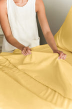 Extra Deep King 4 Piece Bedding Sheet Set - Breathable & Cooling - Hotel Luxury Bed Sheets Set - Easy Fit - Soft, Wrinkle Free & Comfy Yellow Bedding Sheets - Extra Deep Pockets Bed Sheet Set