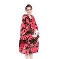 Wearable Blanket Hot Pink Cozy Fleece Sweatshirt Blanket Hoodie With Sleeves And Pocket Micro Plush Wrap Blanket Gifts For Adult