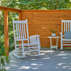Shine Company Vermont Porch Rocker, High Back Wood Rocking Chair, White