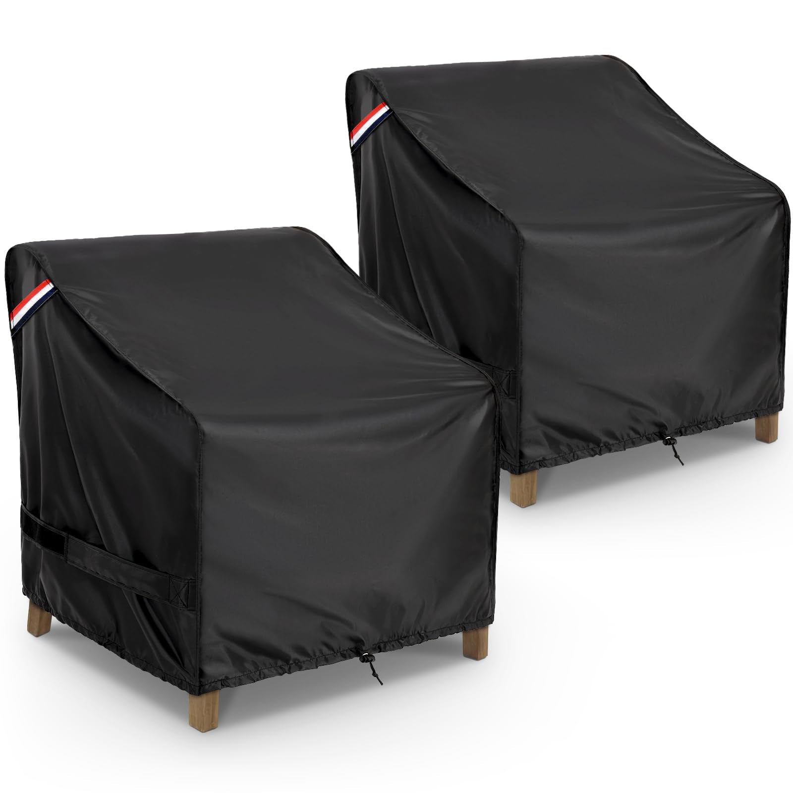 Kylinlucky Patio Furniture Chair Covers Waterproof 35W X 38D X31H Inches 2 Pack, Lawn Outdoor Chair Covers Black