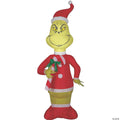 Gemmy 4 Christmas Airblown Inflatable Dr. Seuss Grinch with Candy Cane Indoor/Outdoor Holiday Decoration