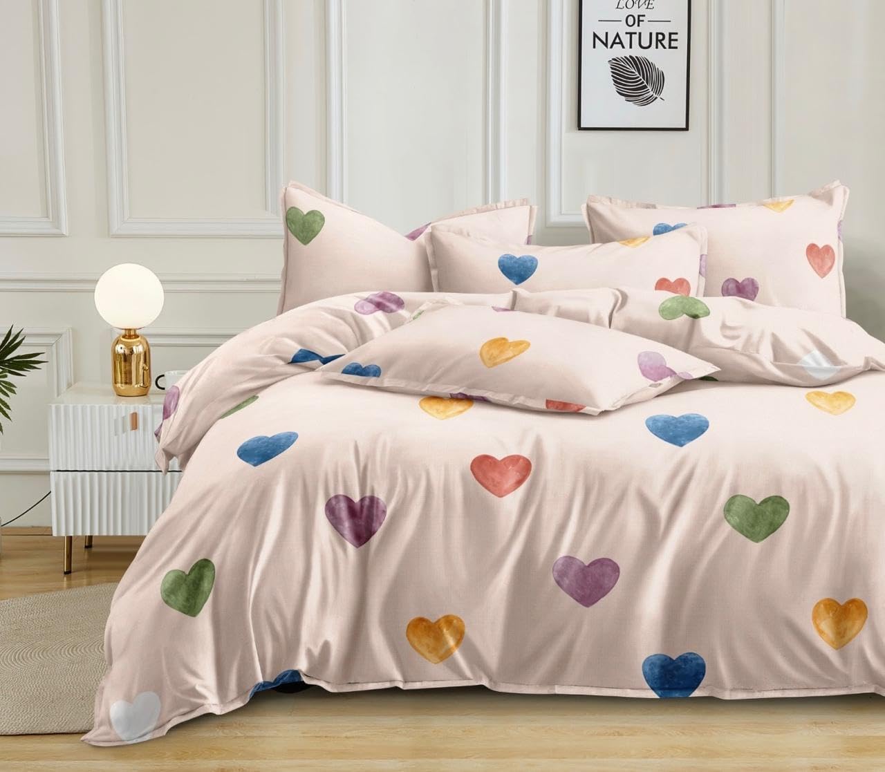 Ab Home Decor 350Tc Glace Cotton Wedding Comforter Set Double Bed King Size With 1 Bedsheet Flat And 2 Pillow Covers Ac Quilt/Bl