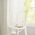 Aligogo Sheer Lace Curtains 72 Inch Length- Luxury Ivory (Light Beige) Shabby Chic Lace Panel Curtains For Living Room/French Do