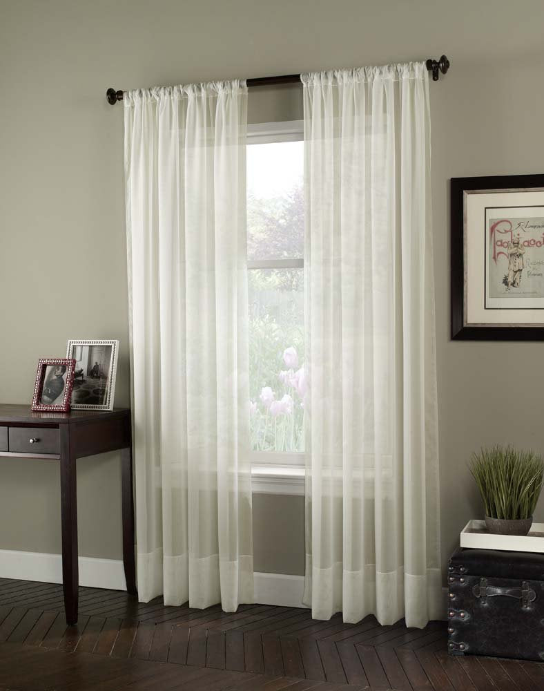 Curtainworks Soho Voile Curtain Panel, 108 in, Oyster