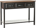 Safavieh Home Collection Aiden Black/Oak 3-Drawer Bottom Shelf Console Table