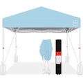Best Choice Products 8x8ft Pop Up Canopy Tent, Outdoor Shade, 1 Person 1 Minute Set Up, Carry Case, 4 Weight Bags - French Blue/