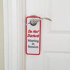 Graphics & More Do Not Disturb Meeting In Session Plastic Door Knob Hanger Sign