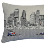 HomeRoots Cream 24' White Minneapolis Daylight Skyline Lumbar Decorative Pillow