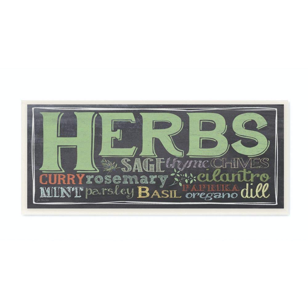 Stupell Home D  cor Herbs Chalkboard Look Typography Kitchen Wall Plaque, 7 x 0.5 x 17, Proudly Made in USA