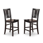 East West Furniture BUCK3-BLK-W 3 Piece Kitchen Counter Height Dining Table Set Contains a Rectangle Dining Room Table and 2 Wooden Seat Chairs, 30x48 Inch, Black