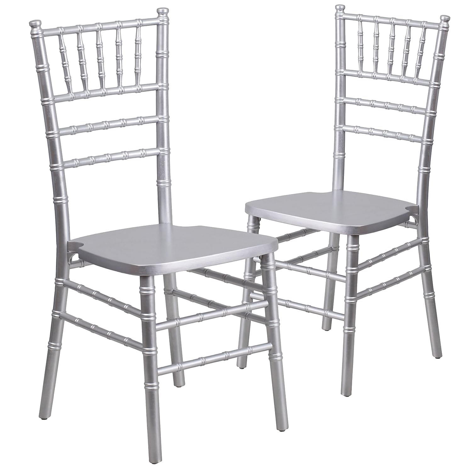 Flash Furniture 2 Pack Hercules Series Silver Wood Chiavari Chair
