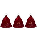 Northlight Musical Lighted Red Bells Christmas Decorations - 6.5 - Red - Set of 3