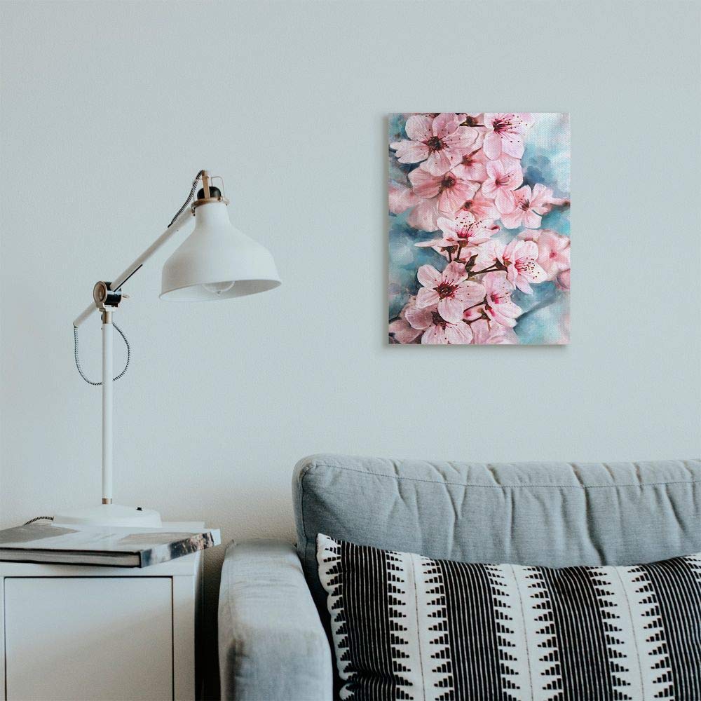 Stupell Industries Branch Of Blooming Cherry Blossoms Pink Blue Wall Art, 16X20