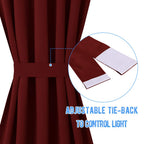Nicetown Front Door Curtains For Doorways - Functional Thermal Insulated Blackout Curtain Door Blind And Shade Panel For French/Patio Door (1 Panel, 54W By 72L Inches, Burgundy)