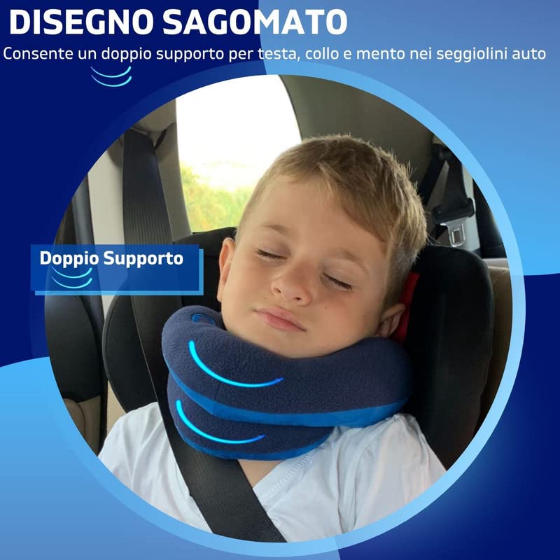Bcozzy 8-12 Y/O Kids Travel Neck Chin Supporting Pillow For Traveling, Provides Double Support For Toddlers In Car Seat, Road Tr