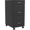 Lorell LYS SOHO Box/File/File 3-Drawer Mobile File Cabinet, Black, 14.3 x 18 x 29.5