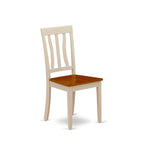 East West Furniture ANC-WHI-W Antique Dining Room Chairs - Slat Back Solid Wood Seat Chairs, Set of 2, Buttermilk & Cherry