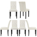 Thksbought Set Of 4 Upholstered Fabric Dining Chairs With Button-Tufted Details (Set Of 4 Black)