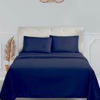 Clara Clark 1800 Premier Series 4pc Bed Sheet Set - King, Navy Blue