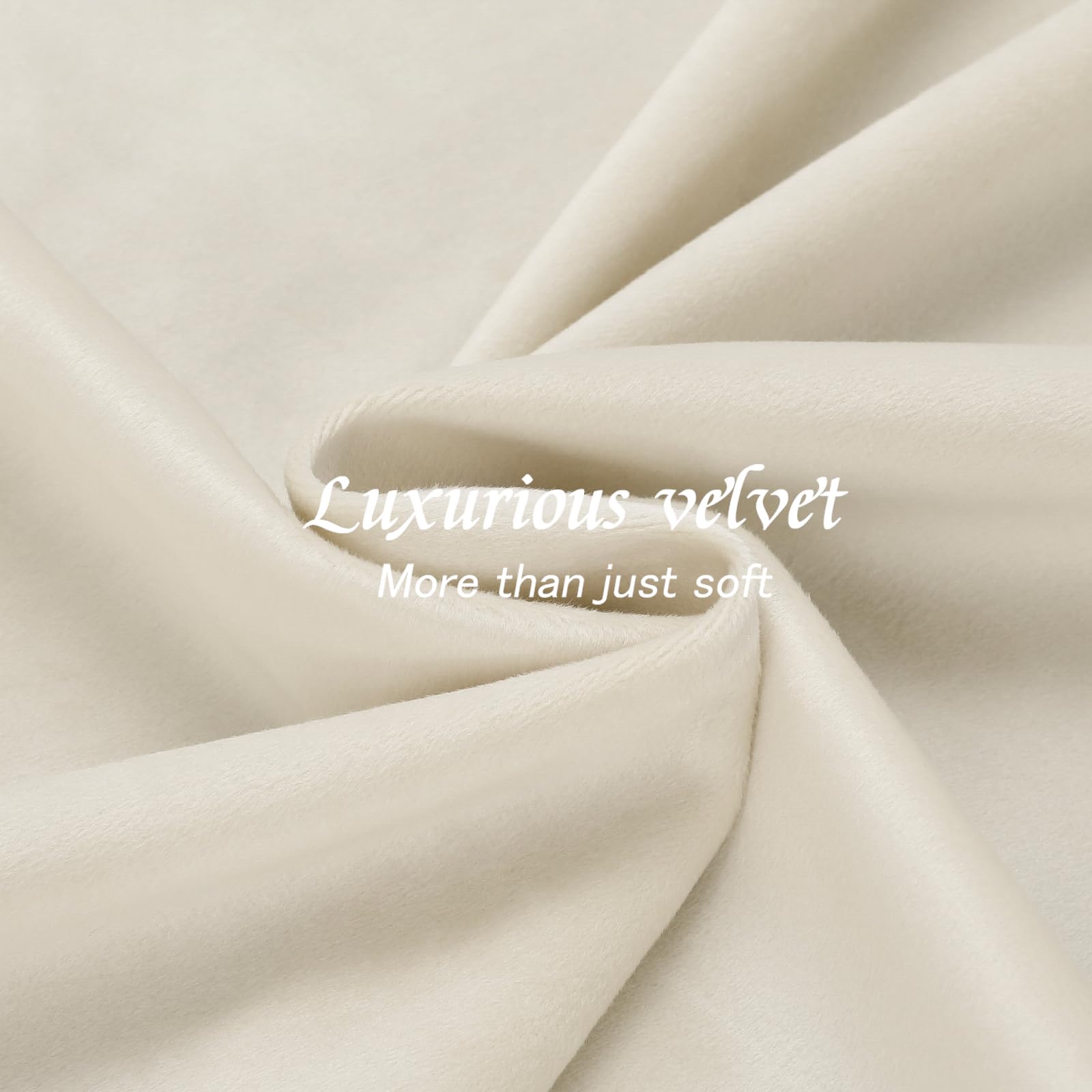 Nemia Ivory White Velvet Curtains For Bedroom Window, Rod Pocket Thermal Insulated Luxury Vintage Heavy Blackout Curtain Velvet