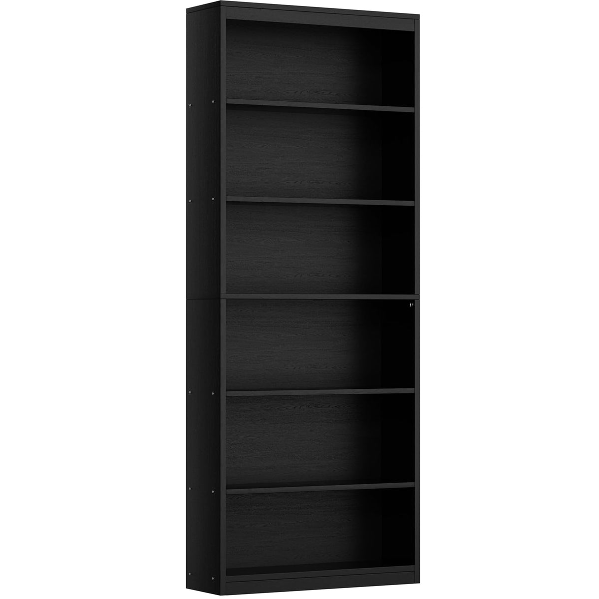 Shintenchi 6Tier Bookshelf, Tall Bookcase & Display Storage Shelves, Black