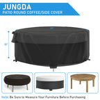 Jungda Outdoor Round Coffee Table Cover 38 Inch,Waterproof Patio Round Table Covers, Heavy Duty Outdoor Small Furniture Cover - 38 X 18 Inch
