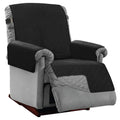 Sofa Shield Patented Recliner Slip Cover, Large Cushion Protector, Reversible Stain And Dog Tear Resistant Slipcover, Quilted Microfiber 25” Seat, Washable Covers For Dogs Pets Kids, Black Gray