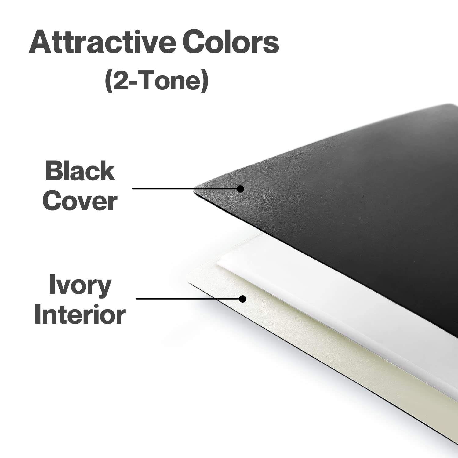 CRANBURY Small Picture Book for 5x7 Photos, Art Portfolio Binder, Black, 2 Pack, Customizable Cover, 24 Pages Hold 48 Pictures