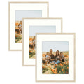 Golden State Art, 16x20 Picture Frame - 11x14 Photos with Ivory Mat or 16x20 Pictures Without Mat - Real Glass, Wall Display for