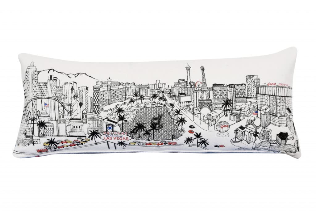 HomeRoots Cream 35' White as Vegas Daylight Skyline Lumbar Decorative Pillow